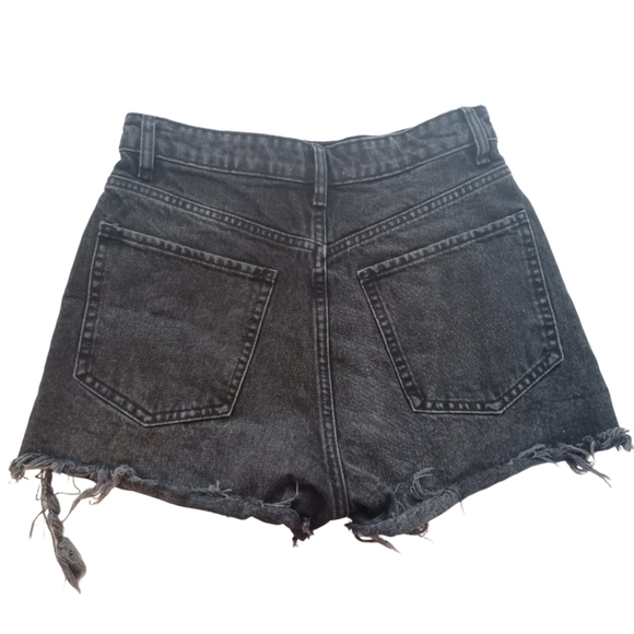 Zara 100% Cotton Button Fly High-Rise Sz 4 Denim Cut-Off Shorts - Picture 2 of 14